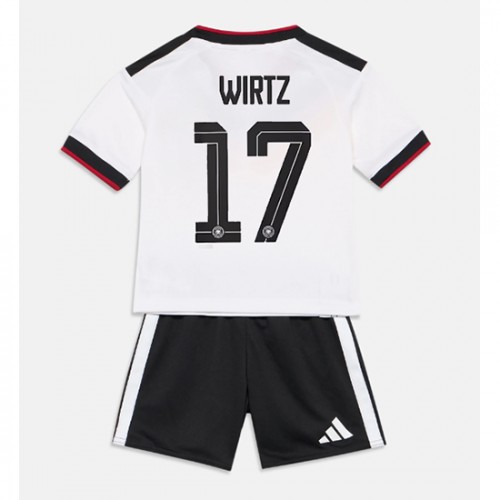 Stroje piłkarskie Niemcy Florian Wirtz #17 Koszulka Podstawowej dla dzieci MŚ 2026 Krótki Rękaw (+ szorty)